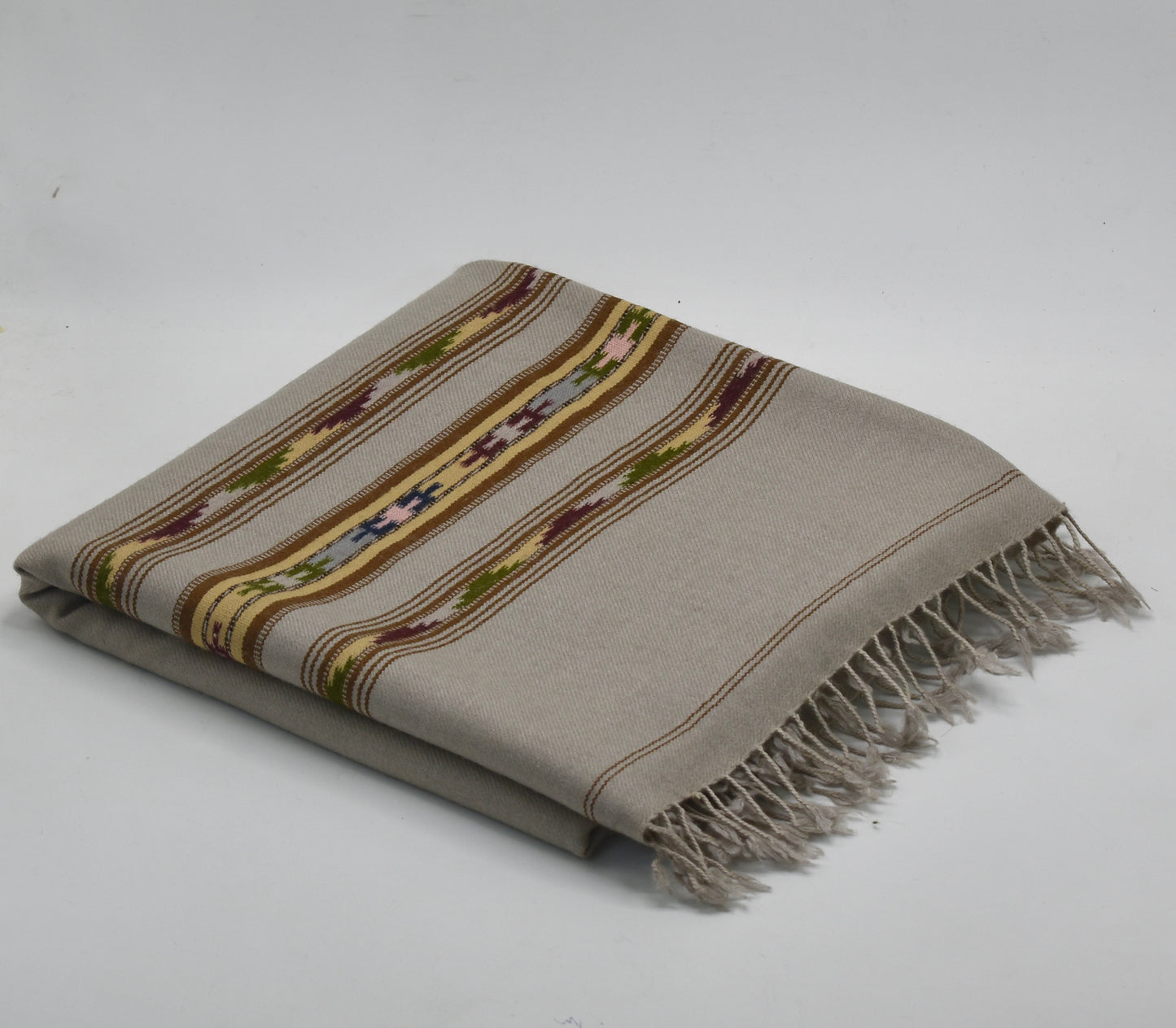 Fine Pashmina Multi Flower Border Shawl