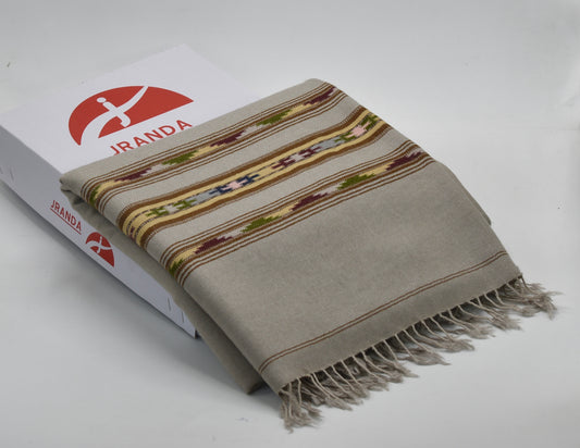 Fine Pashmina Multi Flower Border Shawl