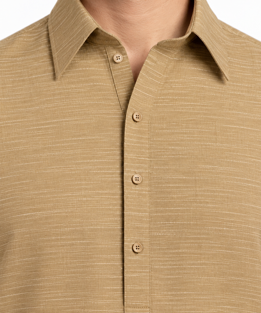 Khamta Khadi - Rustic Texture (Camel Khaki)
